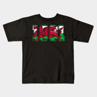 WELSH FLAG 1961 STICKERS Kids T-Shirt